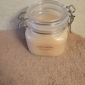 Josie Maran Argan Sugar Balm Body Scrub Vanilla 10 oz Glass New Peppermint Bark